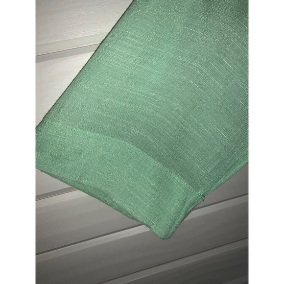 Live And Let Live Sz MEDIUM Tie Hem Tunic Top Rayon Aqua Green Lace Detail EUC - Picture 4 of 10